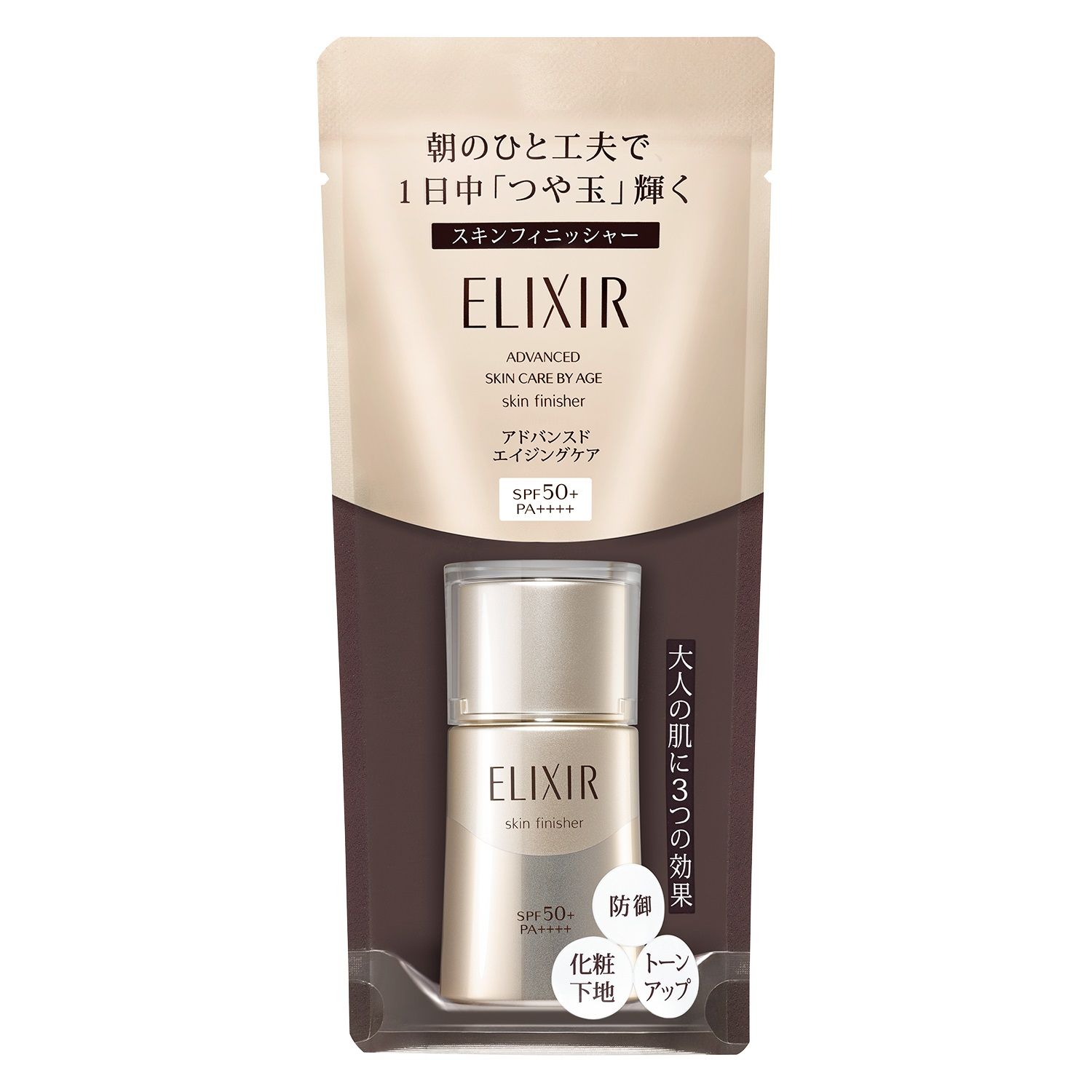 Увлажняющий солнцезащитный флюид с легким тоном SHISEIDO Elixir Skin Finisher SPF50+/PA++++