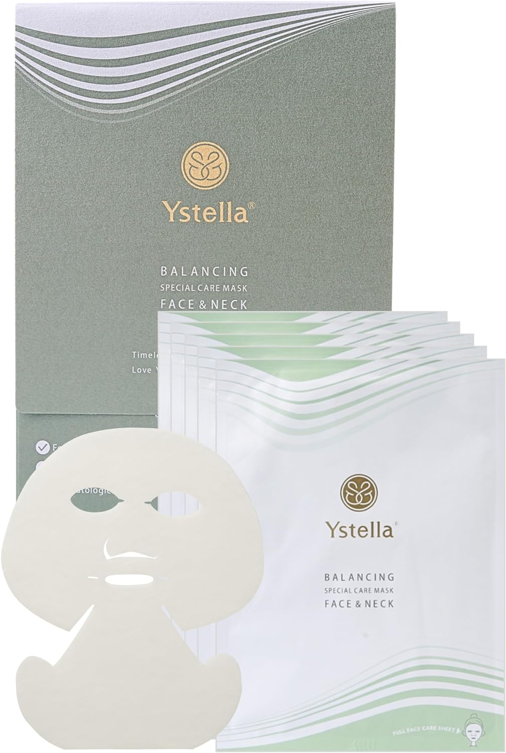 Высокоувлажняющая тканевая маска для лица и шеи Ystella Balancing Special Care Mask Face & Neck