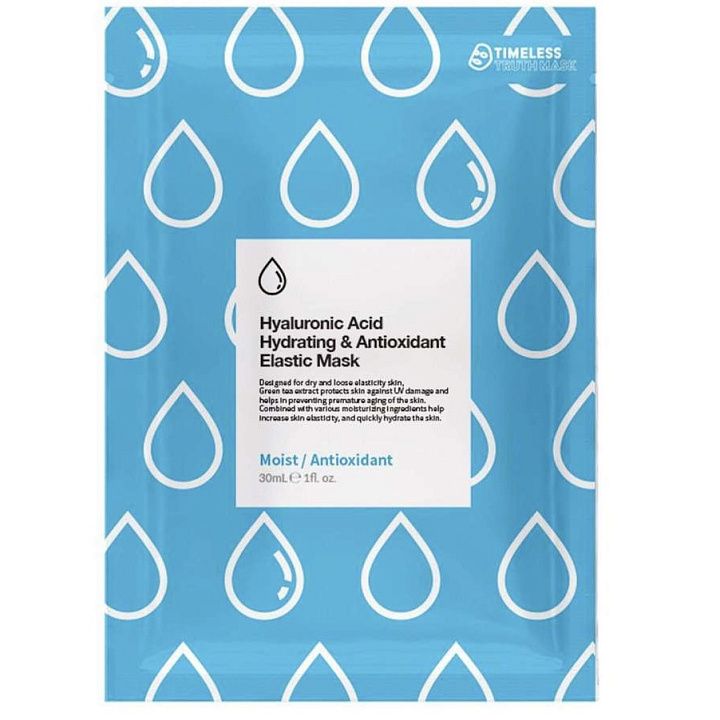 Увлажняющая и антиоксидантная эластичная маска с гиалуроновой кислотой Timeless Truth Hyaluronic Acid Hydrating Antioxidant Elastic Mask | Timeless — Japrise Увлажняющая и антиоксидантная эластичная маска с гиалуроновой кислотой Timeless Truth Hyaluronic Acid Hydrating Antioxidant Elastic Mask — Timeless, 400 ₽ ₽