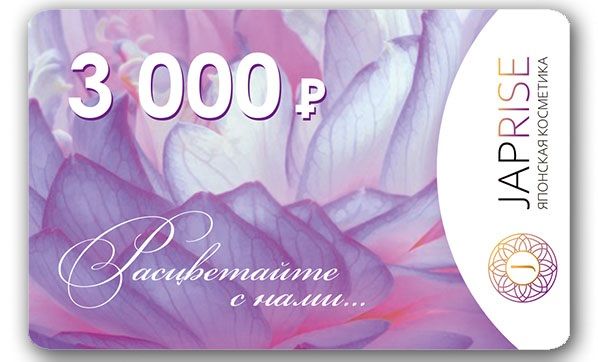Подарочная карта JapRise на сумму 3000 рублей