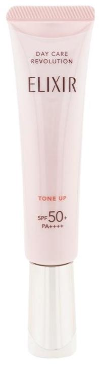 Дневная эмульсия с максимальной SPF защитой Shiseido Elixir Day Care Revolution Tone Up — купить в Japrise Дневная эмульсия с максимальной SPF защитой Shiseido Elixir Day Care Revolution Tone Up — фото товара Shiseido