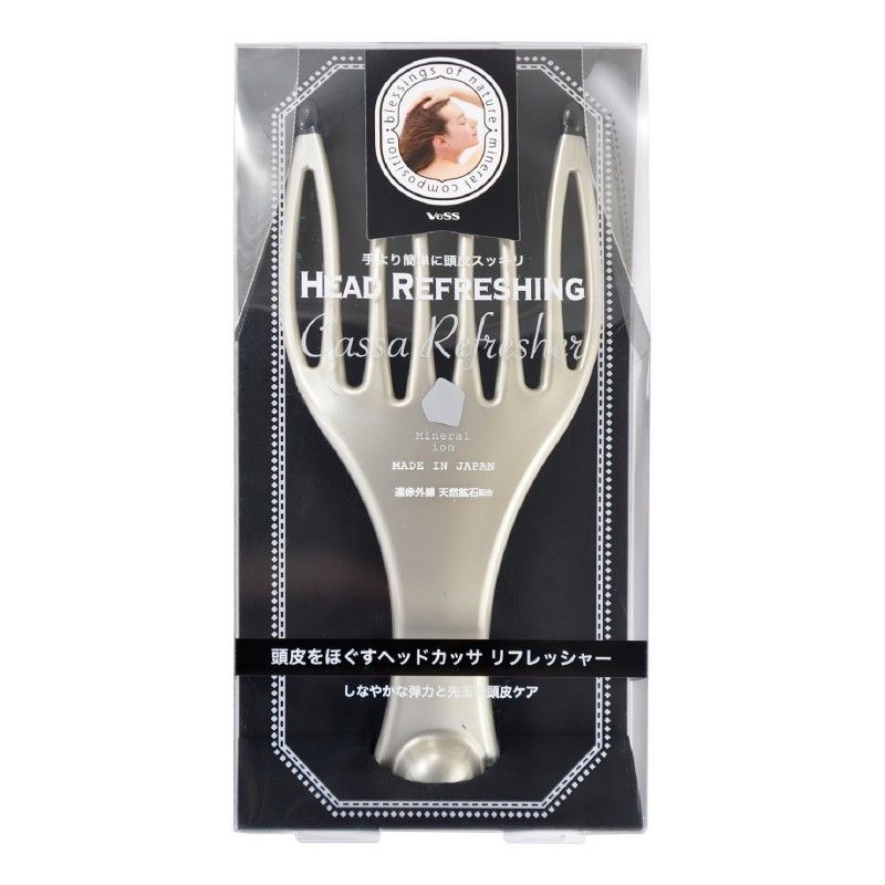 Массажер для кожи головы с закругленными зубцами и природными минералами Vess Hear Refreshing Cassa Refresher