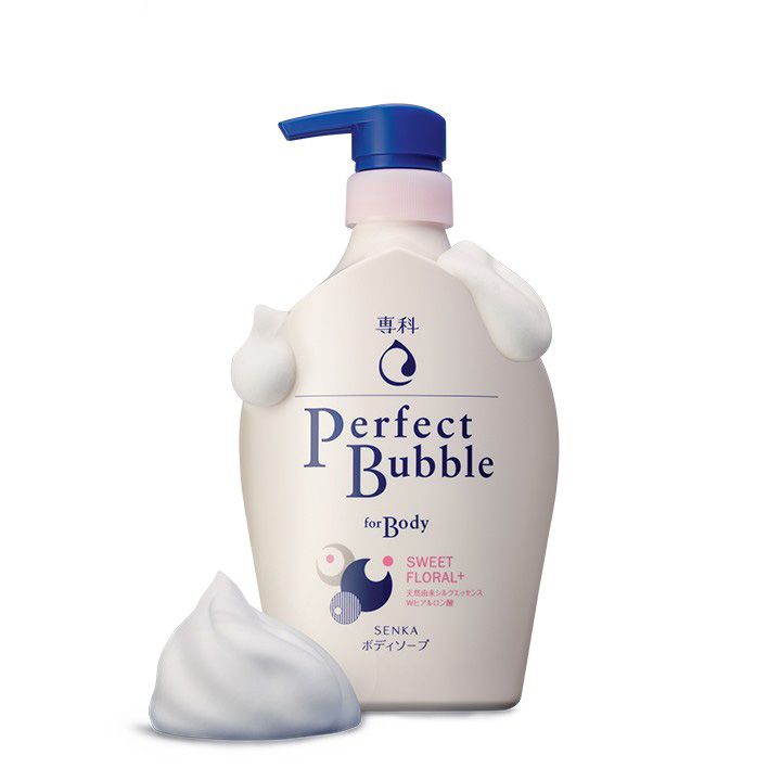 Увлажняющий гель-мыло для тела с функцией длительного дезодорирования со сладким ароматом цветов SENKA Perfect Bubble Floral+ Shiseido