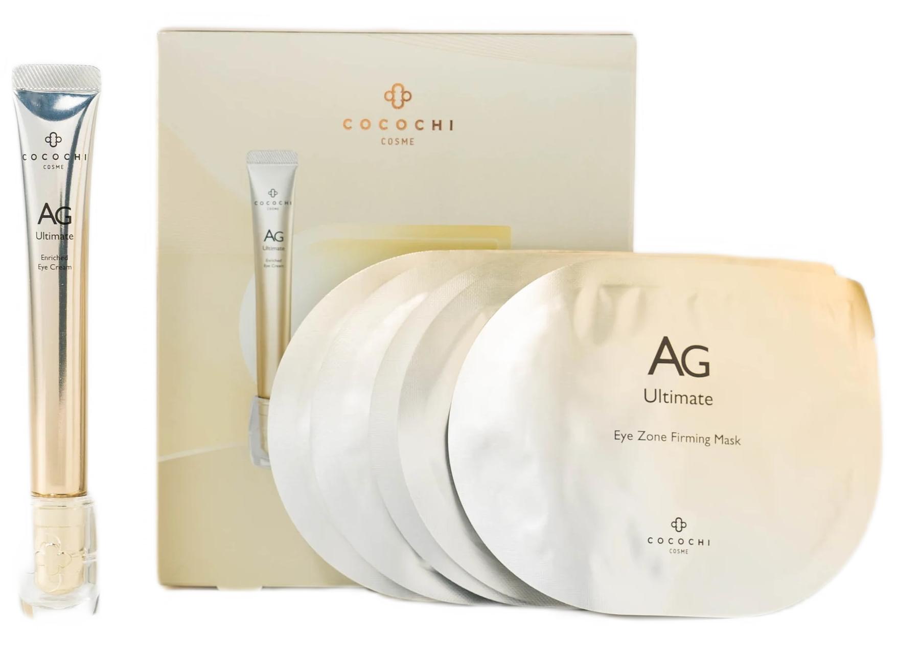 Набор Круговые патчи и Омолаживающий крем для зоны вокруг глаз Cocochi AG Ultimate Eye Contour Concentrate — купить в Japrise Набор Круговые патчи и Омолаживающий крем для зоны вокруг глаз Cocochi AG Ultimate Eye Contour Concentrate — фото товара Cocochi