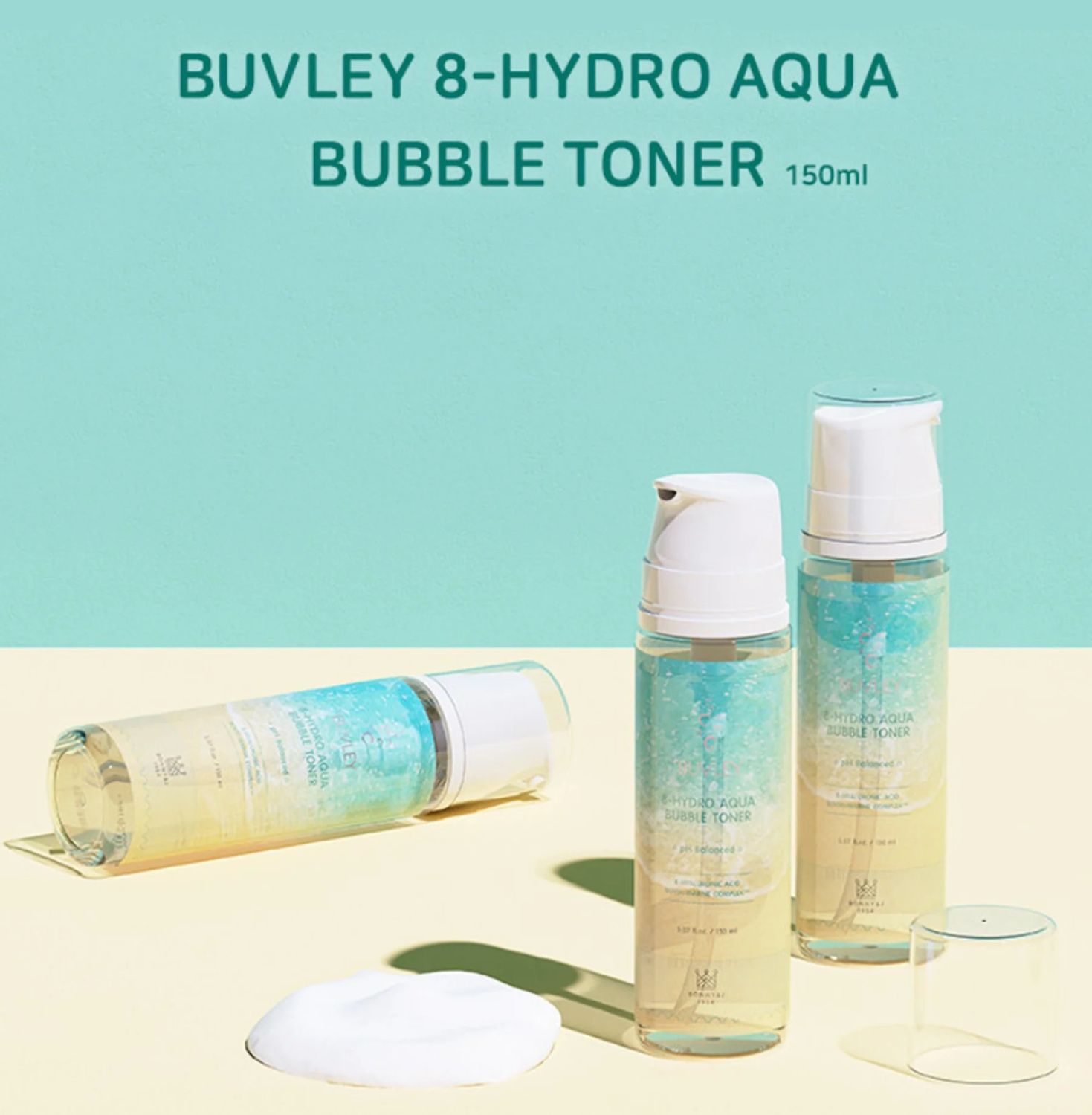 Нежный аква-мусс для увлажнения кожи с океаническим комплексом Buvley 8-Hydro Aqua Bubble Toner — фото товара BUVLEY