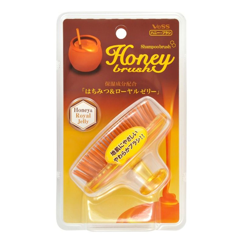 Массажер для кожи головы с медом и маточным молочком пчёл Vess Honey Shampoo Brush — фото товара Vess