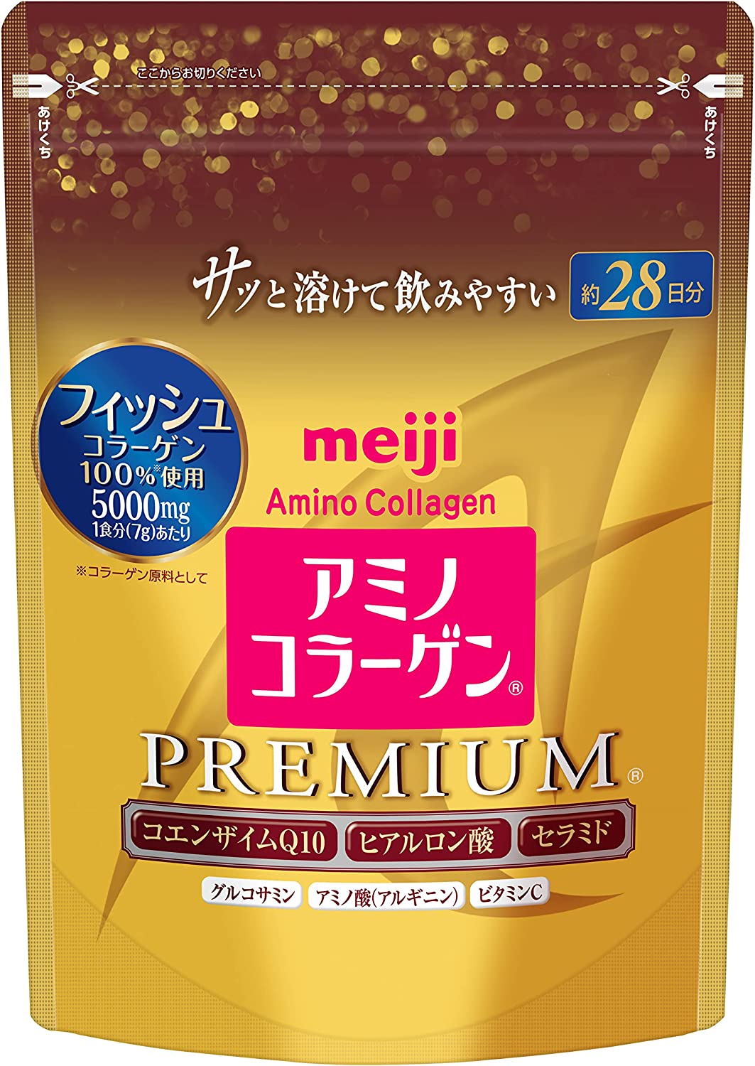 Амино коллаген c Гиалуроновой кислотой и Коэнзимом Q10 Meiji Premium в порошке