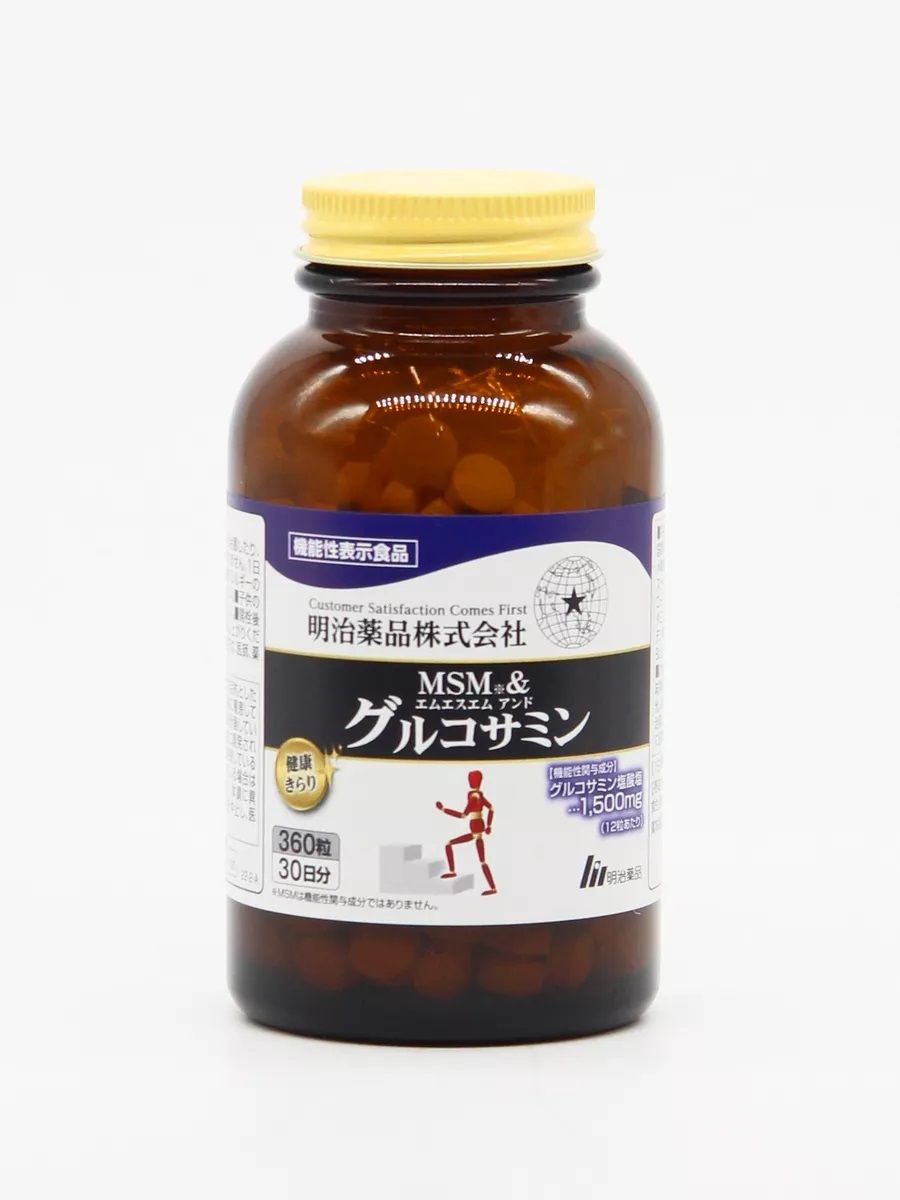 Комплекс для поддержания и восстановления суставов с высоким содержанием глюкозамина, хондроитина и MSM Meiji MSM & Glucosamine — фото товара Noguchi