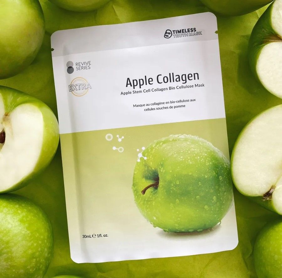 Тканевая маска с фитостволовыми клетками яблок на биоцеллюлозной основе Timeless Apple Collagen Тканевая маска с фитостволовыми клетками яблок на биоцеллюлозной основе Timeless Apple Collagen
