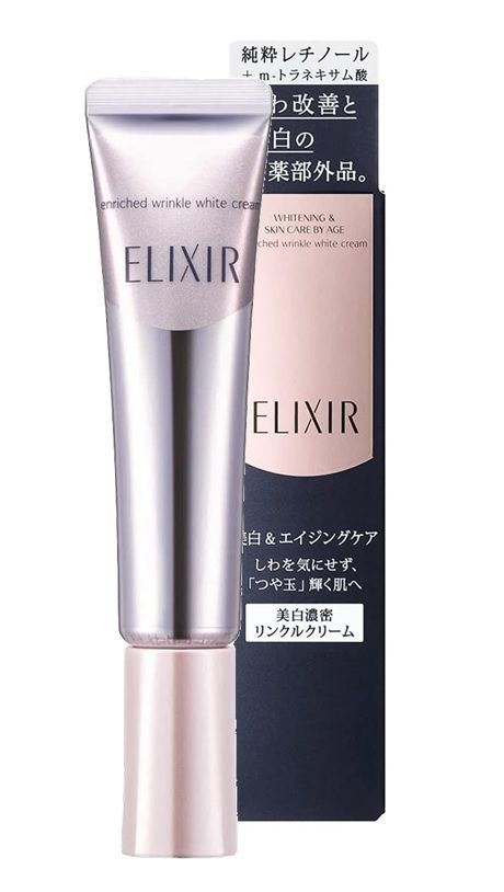 Крем от морщин с высоким содержанием транексамовой кислоты проти темных кругов под глазами Shiseido Elixir Enriched Wrinkle White Cream