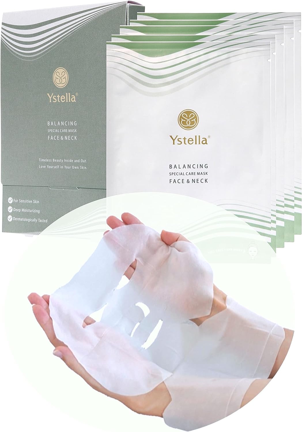 Высокоувлажняющая тканевая маска для лица и шеи Ystella Balancing Special Care Mask Face & Neck — купить в Japrise Высокоувлажняющая тканевая маска для лица и шеи Ystella Balancing Special Care Mask Face & Neck — фото товара Ystella