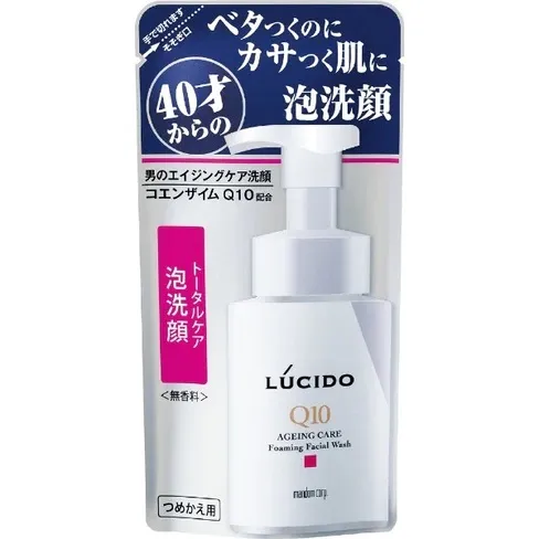 Мужская очищающая пенка для лица, с дозатором Mandom Lucido Aging Care Foaming Facial Wash Q 10