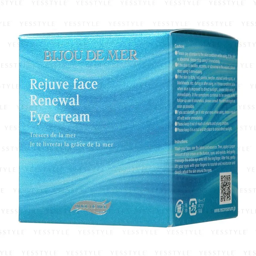 Увлажняющий крем для ухода за кожей вокруг глаз Recoreserum Bijou De Mer Rejuve Face Renewal Eye Cream
