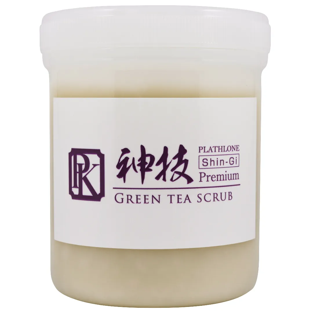 Плацентарный солевой скраб для тела с экстрактом зеленого чая Plathlone Green Tea Scrub