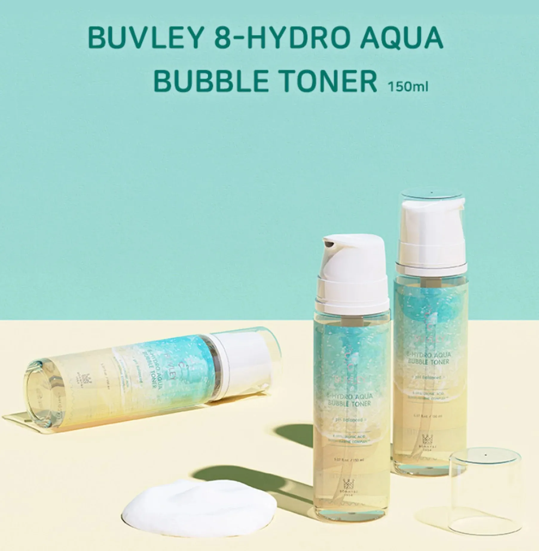 Нежный аква-мусс для увлажнения кожи с океаническим комплексом Buvley 8-Hydro Aqua Bubble Toner