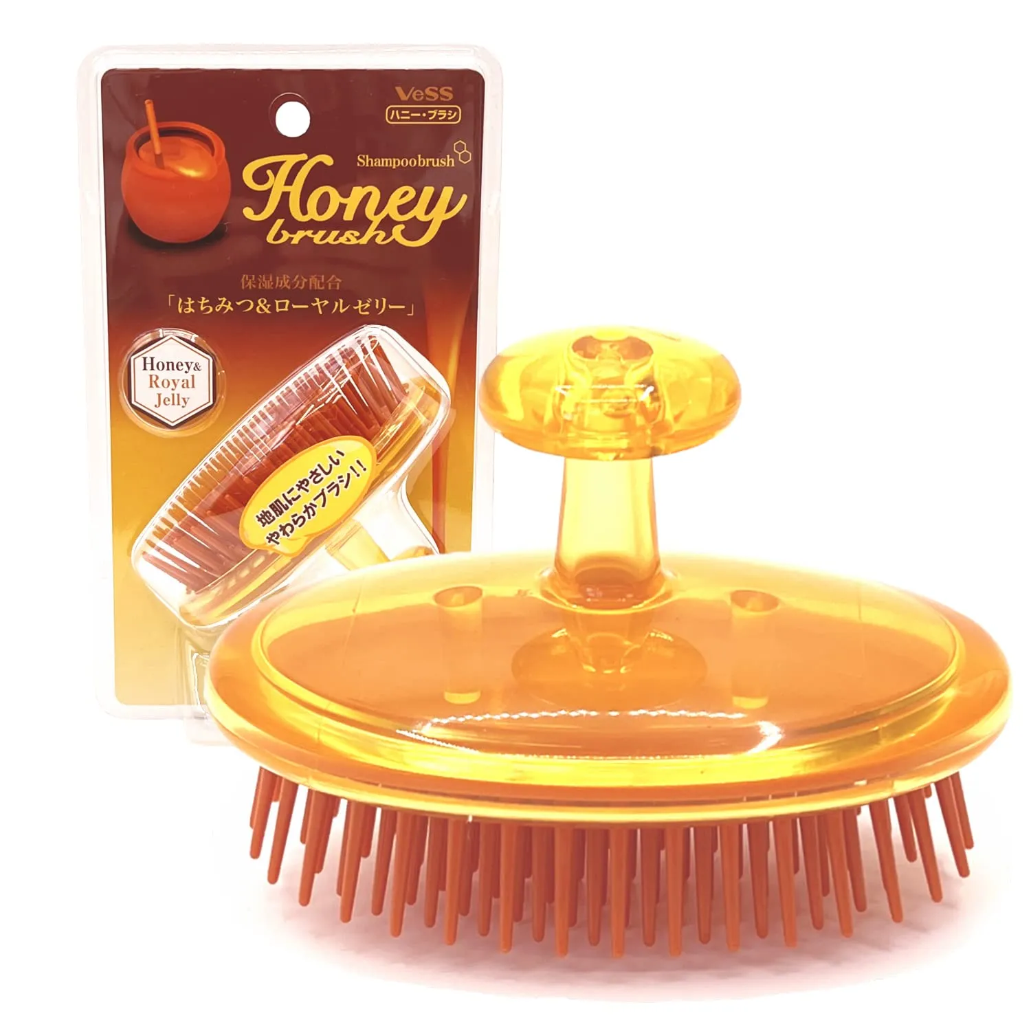 Массажер для кожи головы с медом и маточным молочком пчёл Vess Honey Shampoo Brush