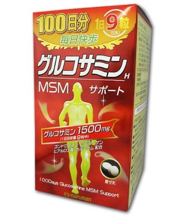 БАД для суставов с высоким содержанием хондроитина, глюкозамина и MSM против боли и воспалений Maruman Glucosamine MSM Support