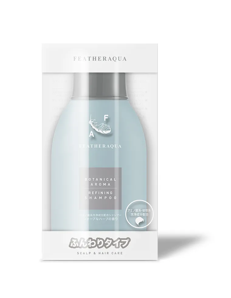 Шампунь для стимуляции роста здоровых волос  Featheraqua Botanical Aroma Refining Shampoo